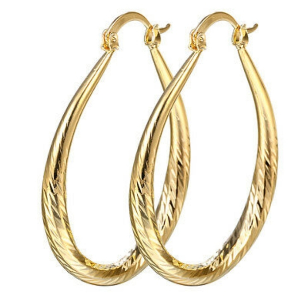 14k Yellow Gold Plated Dangle Drop Earrings Nwot